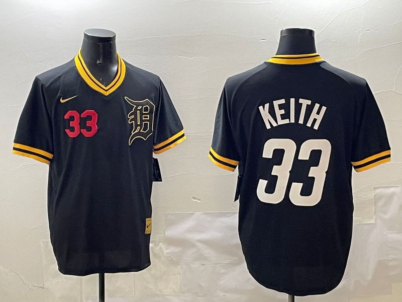 Men Detroit Tigers #33 Keith Black Gold Game 2025 Nike MLB Jersey style 5->detroit tigers->MLB Jersey